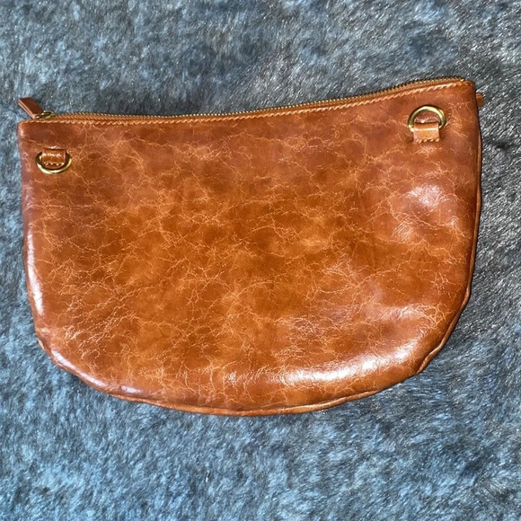 Anthropologie brown zipper pull pouch bag - Picture 5 of 17